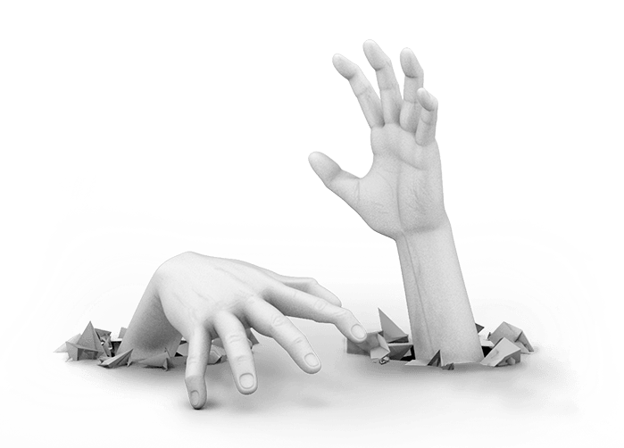 Icon - zombie hands reaching out of the ground